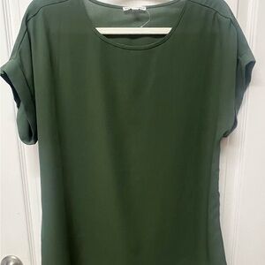 Zenana Outfitters Women’s Green Sheer Cap Sleeve Top